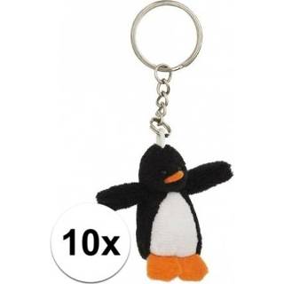 👉 Sleutel hanger pluche active 10x pinguin knuffeltjes met sleutelhanger 6 cm