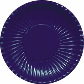 👉 Bord blauw active Platte wegwerp bordjes donkerblauw 23 cm