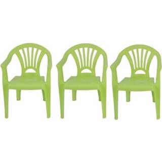 Terras stoel plastic active kinderen groen 3x Tuinstoeltje 37 x 31 51 cm voor