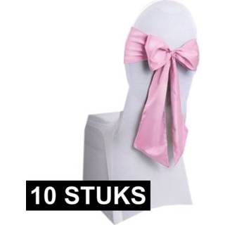 👉 Stoel active roze synthetisch 10x Bruiloft decoratie lichtroze strikken