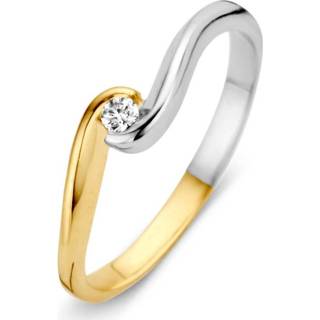 👉 Zirkonia bicolor active Excellent Jewelry Ring met Gedraaid Kopstuk