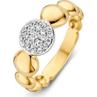 👉 Damesring bicolor witgouden active vrouwen Excellent Jewelry Dames Ring met Zirkonia Kopstuk 8785259726407