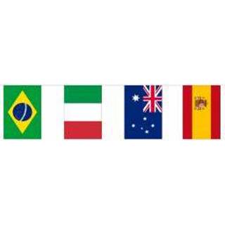 👉 Vlaggenlijn active met 50 verschillende Internationale vlaggen 30x45cm lengte 30m 7424956398357