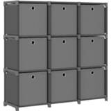 👉 Grijs stof active Kast met 9 vakken boxen 103x30x107,5 cm 8720286042700