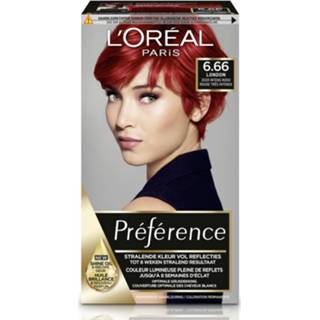 👉 3x L'Oréal Preference Haarkleuring 6.66 Pure Scarlet - Zeer Intens Rood