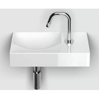 👉 Fontein wit glans keramiek Clou Vale 38cm met kraangat rechts -