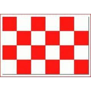 👉 Zwaaivlag active wit rood Start geblokt 45x70cm met stok van 75cm 7424955998916