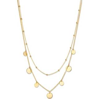 👉 Halsketting gouden active Excellent Jewelry Dubbel Collier met Bolletjes en Coins 8785259691095