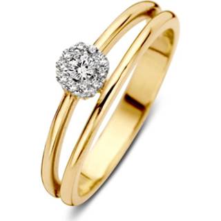 👉 Excellent Jewelry Geelgouden Ring met Twee Stroken en Zirkonia