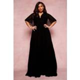 👉 Jurk Plus Geplooide Bruidsmeisjes Maxi Met Cape Detail