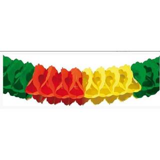👉 Papier active rood geel groene groen Guirlande Carnaval Limburg - 10 meter | Brandvertragend 7435127399356