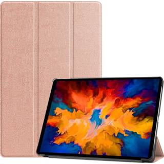 Goud active Lenovo Tab P11 Pro Hoes - 11.5 Inch Tri-Fold Book Case Auto Sleep/Wake Functie Rosé 8719793120193