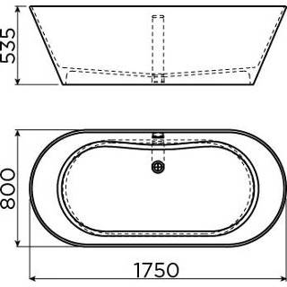 👉 Vrijstaande ligbad Clou Solium I vrijstaand aluite 178x80x54,5 (bxdxh) 8717462011094