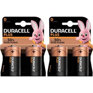 Batterij alkaline 4x Duracell D Plus batterijen LR20 MN1300 1.5 V