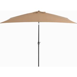 👉 Parasol bruin Vidaxl Met Metalen Paal 300x200 Cm Taupe 8718475697411