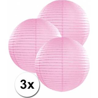 👉 Lampion active roze 3 bolvormige lampionnen licht 35 cm