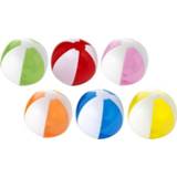 👉 Strandbal kinderen Pakket van 6x stuks opblaasbare gekleurde strandballen 30 cm
