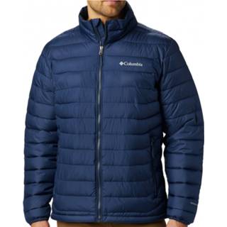 👉 Synthetisch mannen zwart blauw Columbia - Powder Lite Jacket jack maat 5XL Wide, blauw/zwart 192660085616