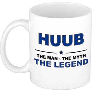 👉 Koffiemok mannen Namen / theebeker Huub The man, myth legend 300 ml