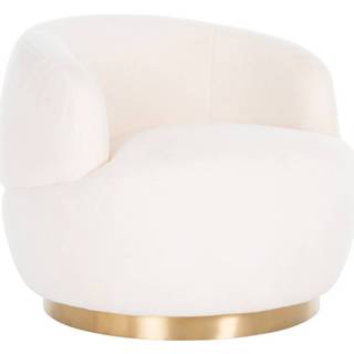 👉 Draaifauteuil wit goud polyester active Richmond Teddy White Faux Sheep Brushed Gold