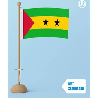 👉 Tafelvlag active Sao Tomé en Principe 10x15cm | met standaard 7424955965963