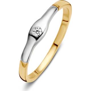 👉 Zirkonia gouden witgouden active Excellent Jewelry Ring met Kopstuk