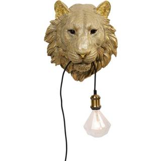 👉 Wandlamp goud polyresin active Kare Tiger Head 4025621527107