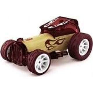 Bordeaux rood bamboe hout kinderen raceauto 8 cm