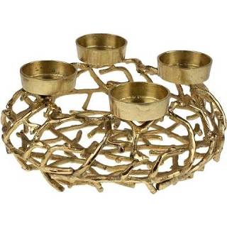 👉 Kandelaar goud aluminium metaal active Krans Gold 4030673450181