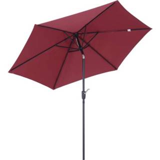 👉 Parasol wijnrood aluminium active Outsunny opvouwbare met handslinger 4250871297542