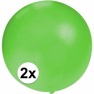 👉 Ballon groot active groene 2x Ronde ballonnen van 60 cm