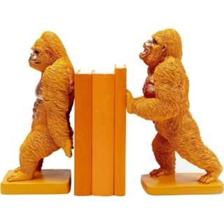 👉 Boekensteun oranje goud polyresin active Kare Gorilla Orange (set van 2) 4025621523017