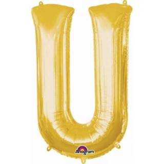 👉 Goud active Grote letter ballon U 86 cm