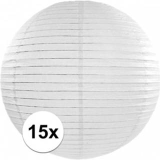 👉 Lampion active witte 15x bol lampionnen van 35 cm