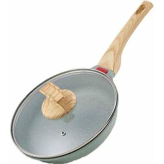 👉 Koekenpan active Maifan Stone Flat-Bottom Non-Stick Pan Huishoudelijke Steak Voor Inductiekookplaat, Afmeting: 28cm (Met Deksel)