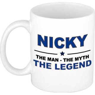 👉 Koffiemok mannen Namen / theebeker Nicky The man, myth legend 300 ml