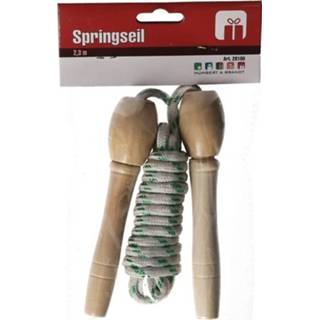 Spring touw hout active groen springtouw met handvatten van 2,3m