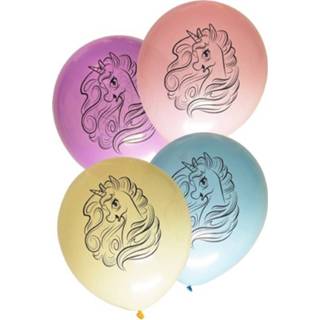 👉 Ballon active pastel 8x stuks Eenhoorn thema verjaardag feest ballonnen kleuren