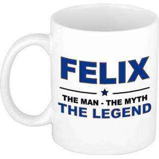 👉 Beker mannen Felix The man, myth legend cadeau koffie mok / thee 300 ml