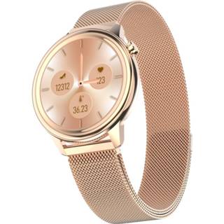 👉 Smartwatch goud active vrouwen F80 1.3 inch TFT-kleurenscherm IP68 waterdicht dames smartwatch, ondersteuning lichaamstemperatuurmeter / bloeddrukmeter menstruatiecyclusherinnering (goud)