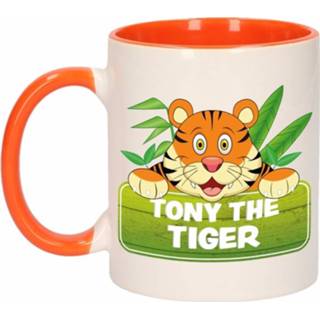👉 Beker oranje wit kinderen Kinder tijger mok / Tony the Tiger 300 ml - Action products