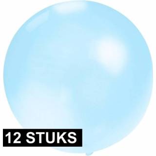 👉 Active groot baby's blauwe 12x Ronde baby ballon 60 cm