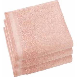 👉 Roze witte De Lietaer Excellence handdoekset 50 x 100 cm ice pink, per 3