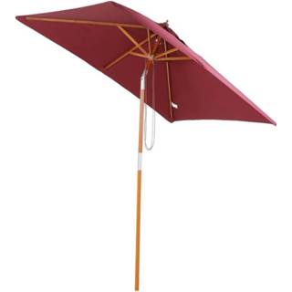 👉 Parasol wijnrood active Outsunny Tuinparasol Opvouwbaar 3-traps hout+polyester 4250871283378