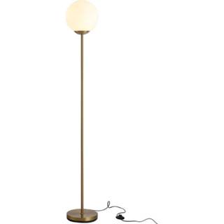 👉 Vloerlamp metaal glas goud active HOMCOM Woonkamer met 25x25x171cm 4251774965330