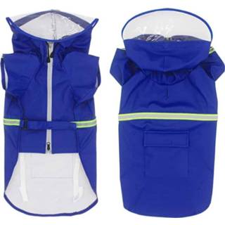 👉 Regenjas transparent blauw 3XL active reddingsvesten Pet Hat Raincoat Reflecterende waterdichte hondenregenjas, maat: (blauw)