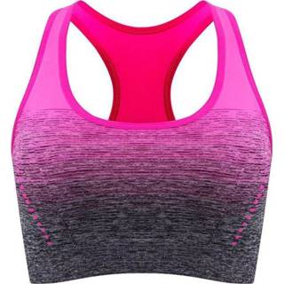 👉 High Stretch Ademende Fitness Dames Gewatteerde Sportbeha, Maat: S (Rose Red)