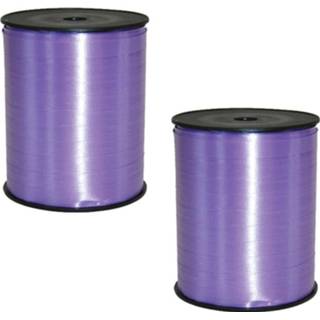 👉 Paars lavendel 2x rollen cadeaulint/sierlint in de kleur 5 mm x 500 meter