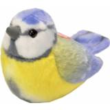 👉 Knuffel geel pluche blauw Wild Republic Pimpelmees Met Geluid 16 Cm 92389194838