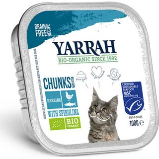 Yarrah Bio Kuipje Brokjes Kattenvoer Kip - Haring 100 gr